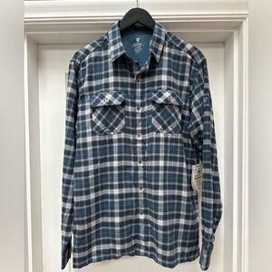 Kühl interstellar blue long sleeve flannel size Large  NWT